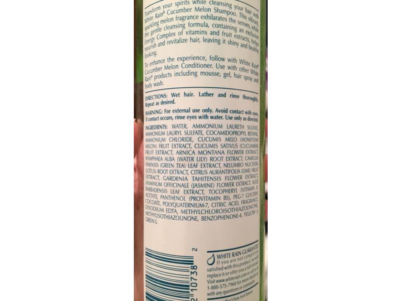 White Rain Naturals Shampoo, Cucumber Melon, 19.95 fl oz/590 mL