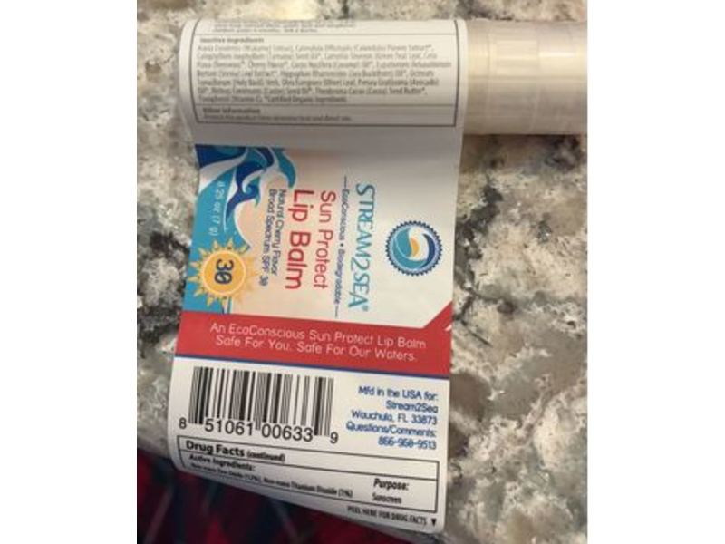 Stream 2 Sea Sun Protect Lip Balm, Cherry, 0.25 oz/7 g