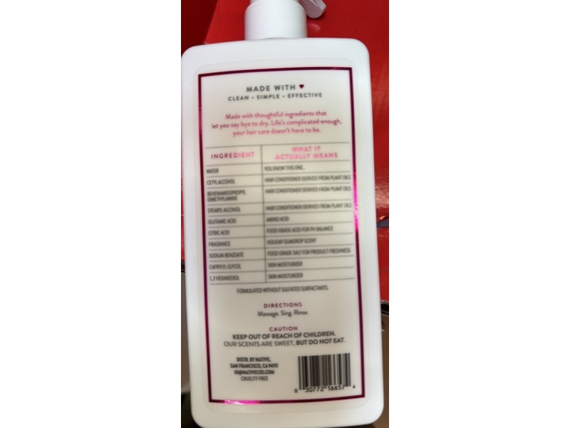 Native Moisturizing Conditioner, Holiday Gumdrop, 16.5 fl oz/487 mL