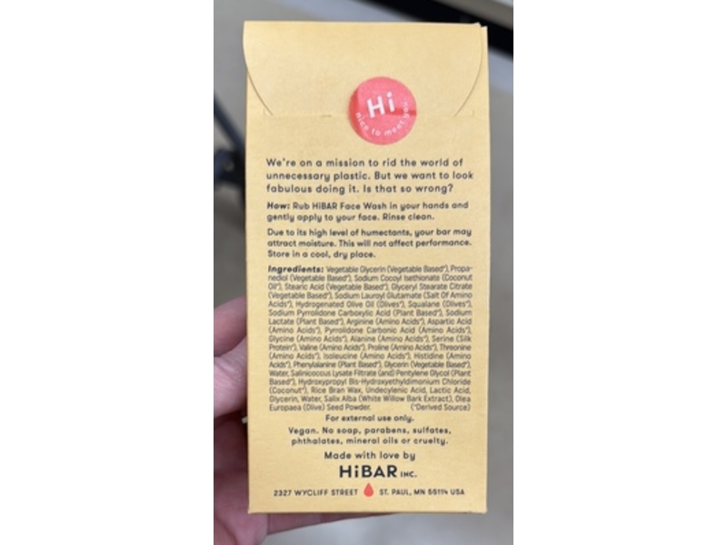 HiBAR Renew Solid Face Wash Bar, 2 oz/57 g, 1 Count