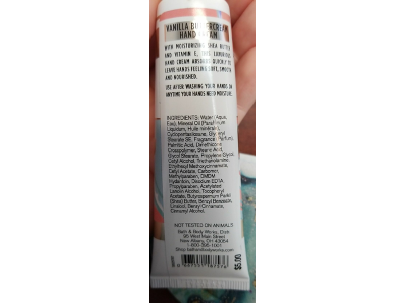 Bath & Body Works Hand Cream, Vanilla Butter Cream, 1 fl oz/29 mL