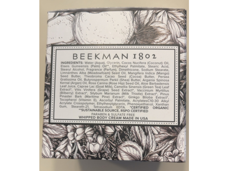Beekman 1802 Pure Goat Milk Whipped Body Cream, Arcadia, 8.0 fl oz/236 mL