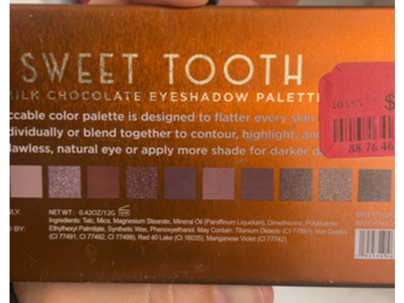 Beauty Concepts Milk Chocolate Eyeshadow Palette, Sweet Tooth, 0.42 oz/12 g