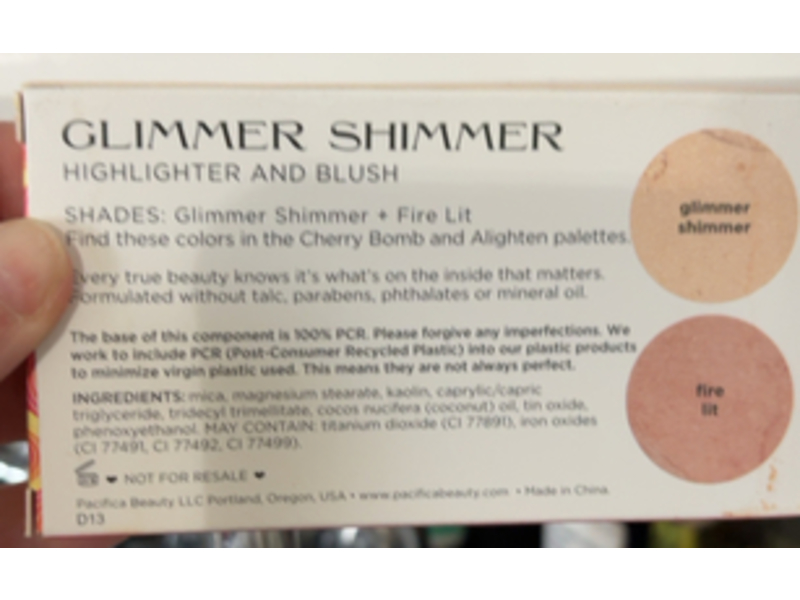Pacifca Glimmer Shimmer Highlighter And Blush, Glimmer Shimmer + Fire Lit, 0.28 oz/8 g