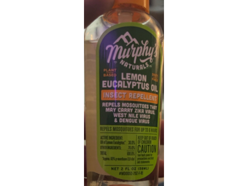 Murphy's Naturals Insect Repellent Oil , Lemon Eucalyptus Spray, 2 fl oz/59 mL