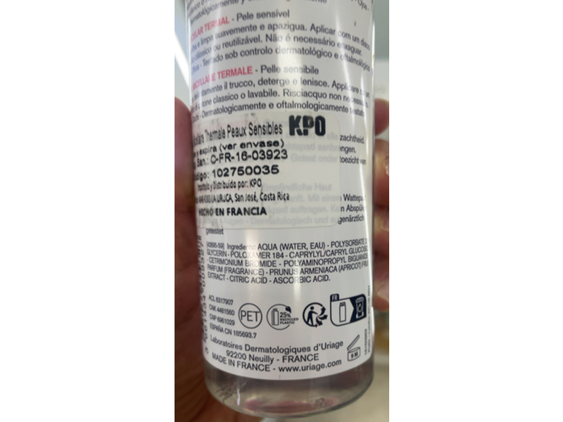 Uriage Eau Thermale Micellar Water Sensitive Skin, 8.4 fl oz/250 mL