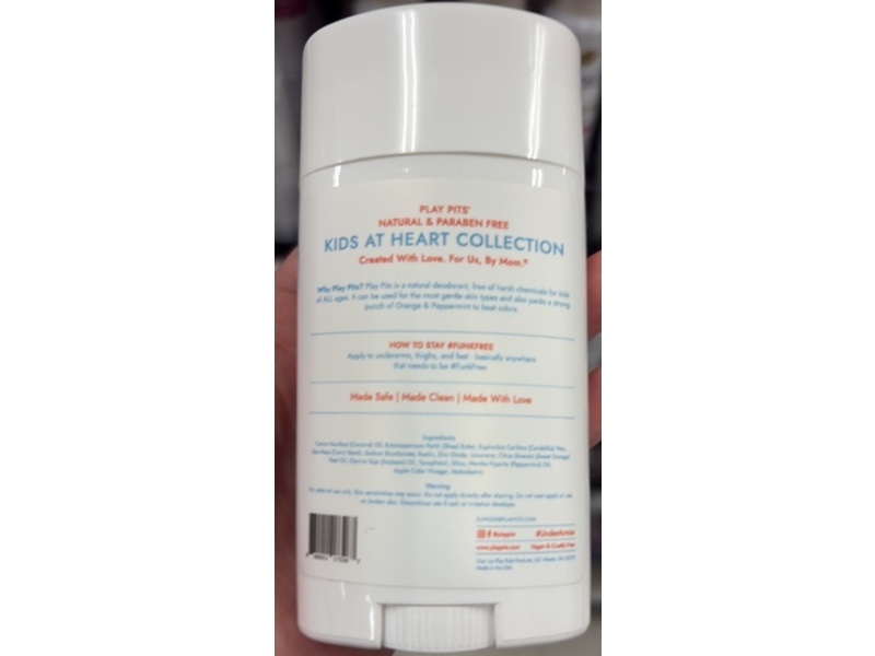 Play Pits Natural Deodorant, Sonshine, 2.65 oz/75 g, Pack Of 2