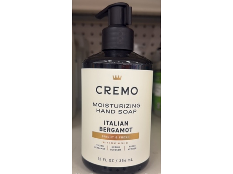 Cremo Bright & Fresh Moisturizing Hand Soap, Italian Bergamot, 12 fl oz/354 mL
