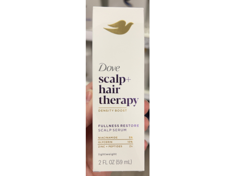 Dove Scalp + Hair Therapy Density Boost Serum, Niacinamide 5%, Glycerin 10%, Zinc + Peptides, 2 fl oz/59 mL