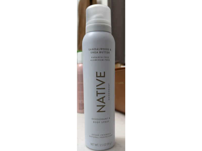 Native Deodorant & Body Spray, Sandalwood & Shea Butter, 3.5 oz/99 g