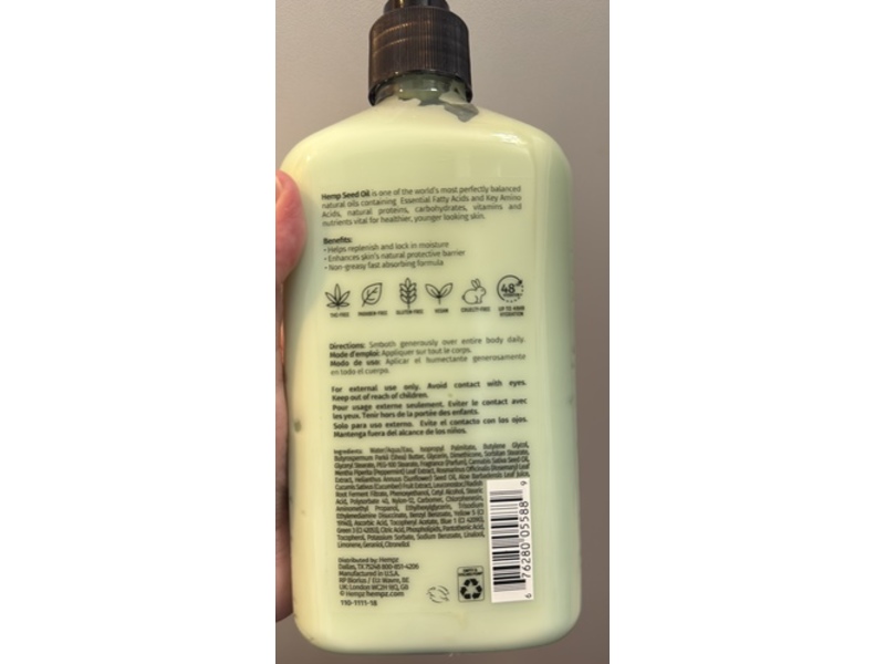 Hempz Body Moisturizer, Rosemary & Mint 17fl oz/500 mL