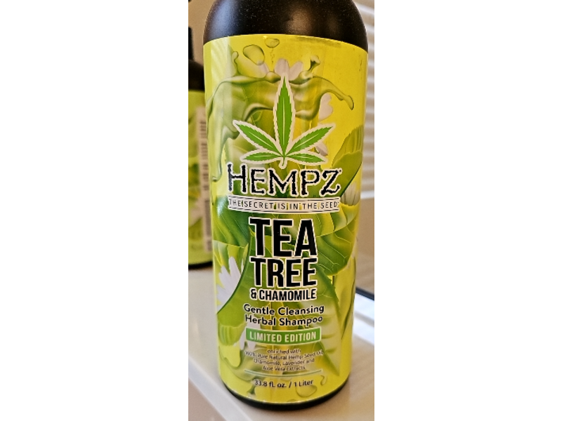 Hempz Gentle Cleansing Herbal Shampoo, Tea Tree & Chamomile, 33.8 fl oz/1 L