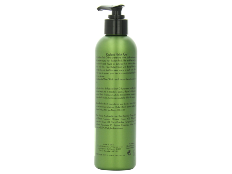 Zerran Radiant Finish Hair Smoothing & Texture Shine Gel, 8 fl oz/240 mL