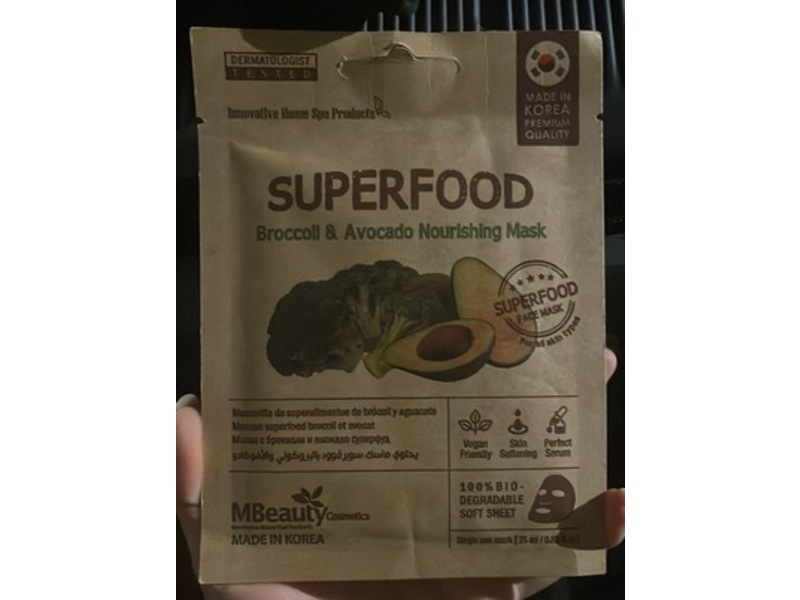 MBeauty SuperFood Nourishing Mask, Broccoil & Avocado, 25 mL