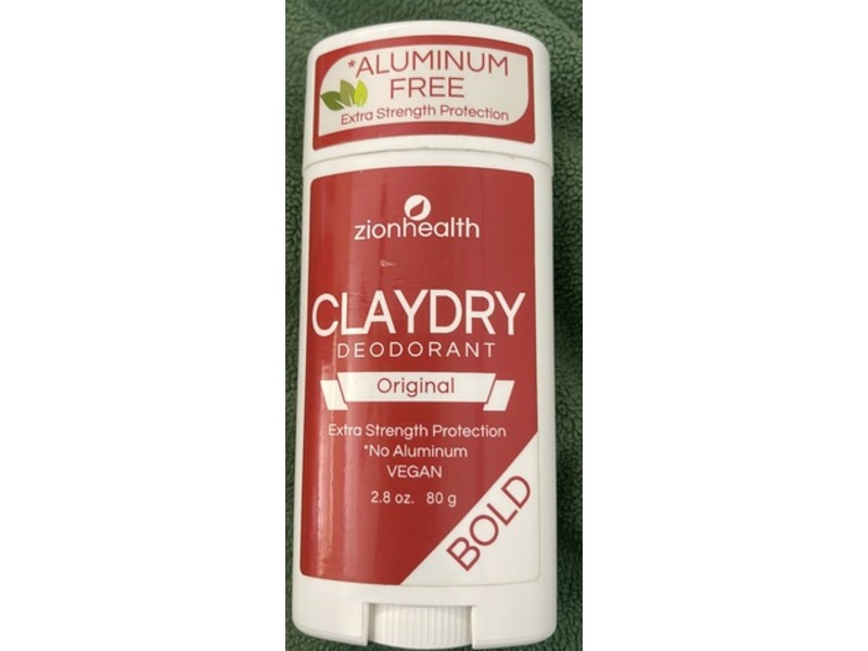 Zionhealth Clay Dry Deodorant, Original, 2.8 oz/80 g