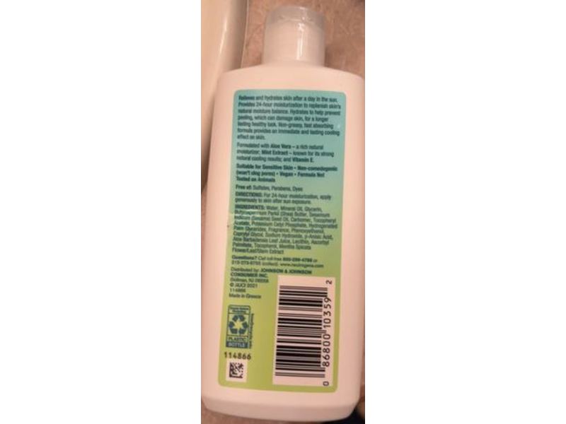 Neutrgena Sun Rescue After Sun Replenshing Lotion, Aloe Vera & Mint Extract, 6.7 fl oz/198 mL