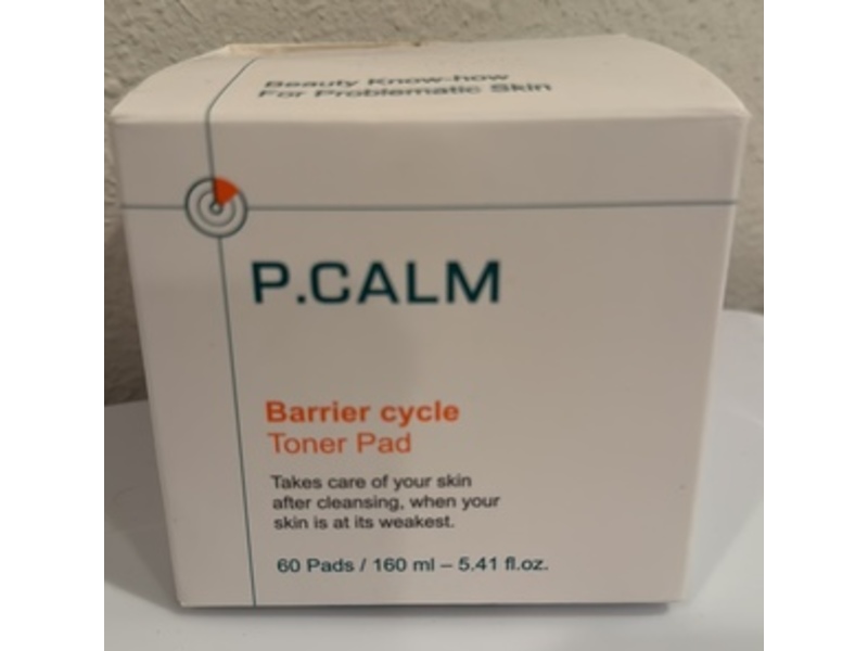 P.Calm Barrier Cycle Toner Pad, 5.41 fl oz/160 mL, 60 Count