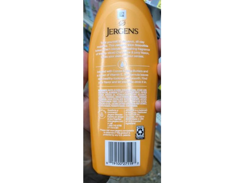 Jergens Skin Smoothie Scented Body Lotion, Cucumber & Melon, 10 fl oz/295 mL