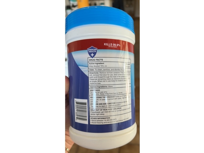 Spencer Health Sanitizer Wipes, 80 Count