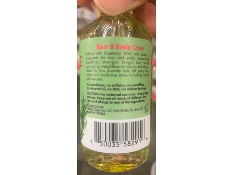 Mielle Scalp & Hair Strengthening Oil, Light, Rosemary Mint, 2 fl oz/59 mL