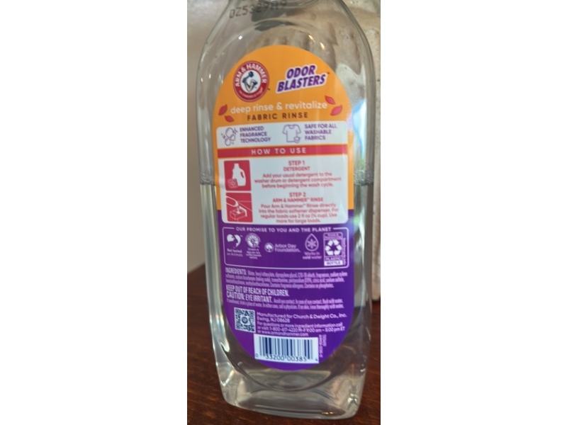 Arm & Hammer Odor Blasters Deep Rinse & Revitalize Fabric Rinse, Fresh Escape, 28 fl oz/828 mL