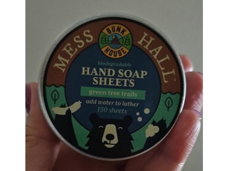 BunkHouse Mess Hall Biodegradable Hand Soap Sheets, Green Tree Trails, 150 Count