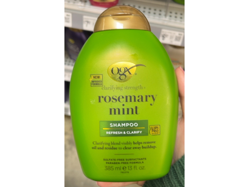 OGX Clarifying Strength+ Refresh & Clarify Shampoo, Rosemary Mint, 13 fl oz/385 mL