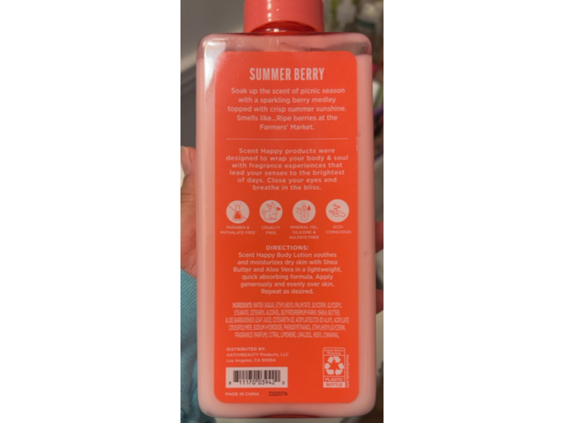 Scent Happy Body Lotion, Summer Berry, 13 oz/368.5 g
