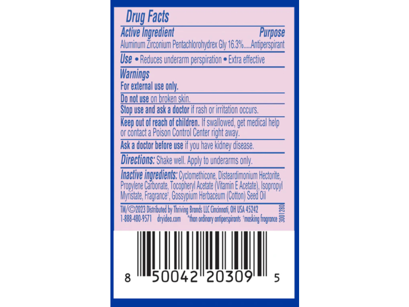 Dry Idea Antiperspirant & Deodorant, 3.25 fl oz/96 mL