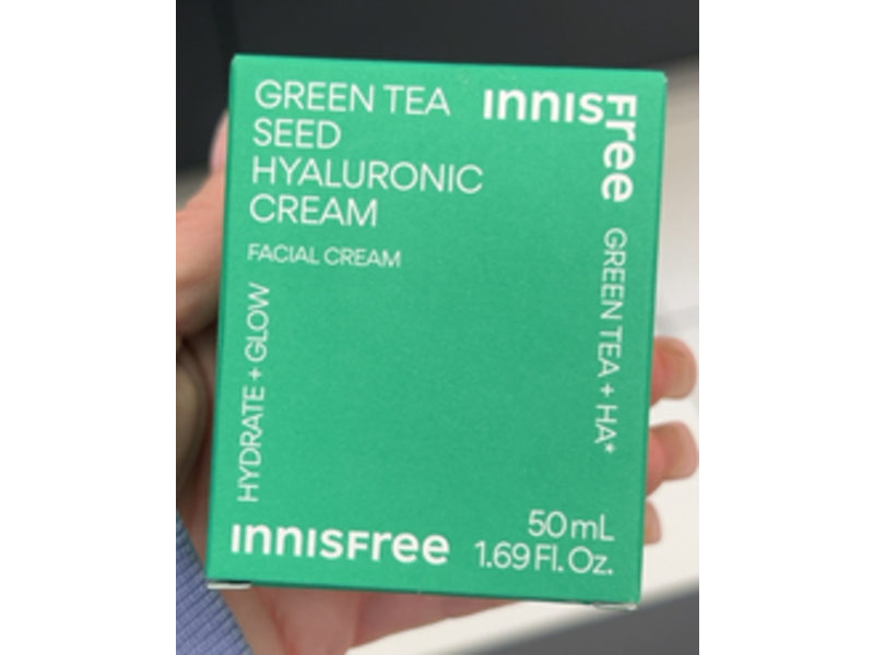 Innisfree Hydrate + Glow Facial Cream, Green Tea + HA, 1.69 fl oz/50 mL