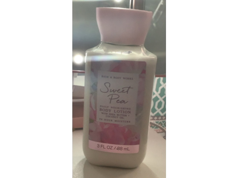 Bath & Body Works Sweet Pea Daily Nourishing Body Lotion, Shea Butter + Coconut Oil, 3 fl oz/88 mL