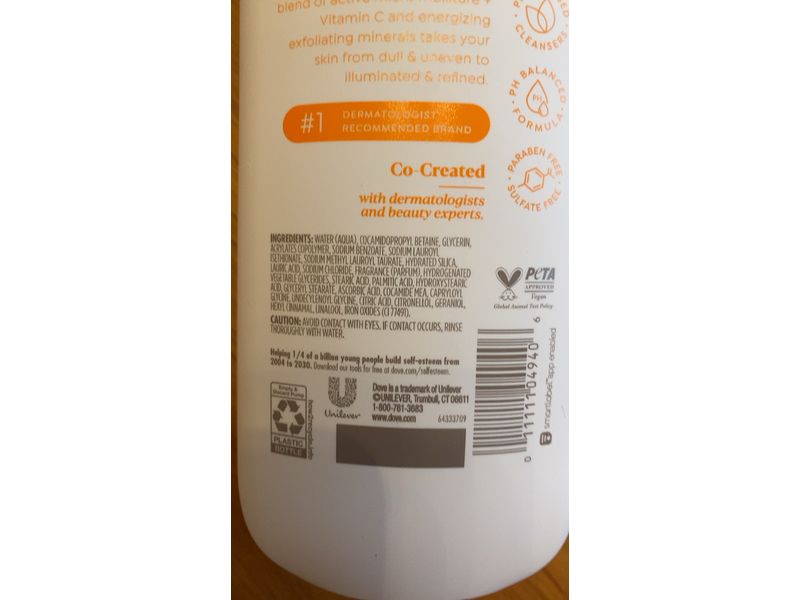 Dove Glow Recharge Body Wash, 18.5 fl oz/547 mL