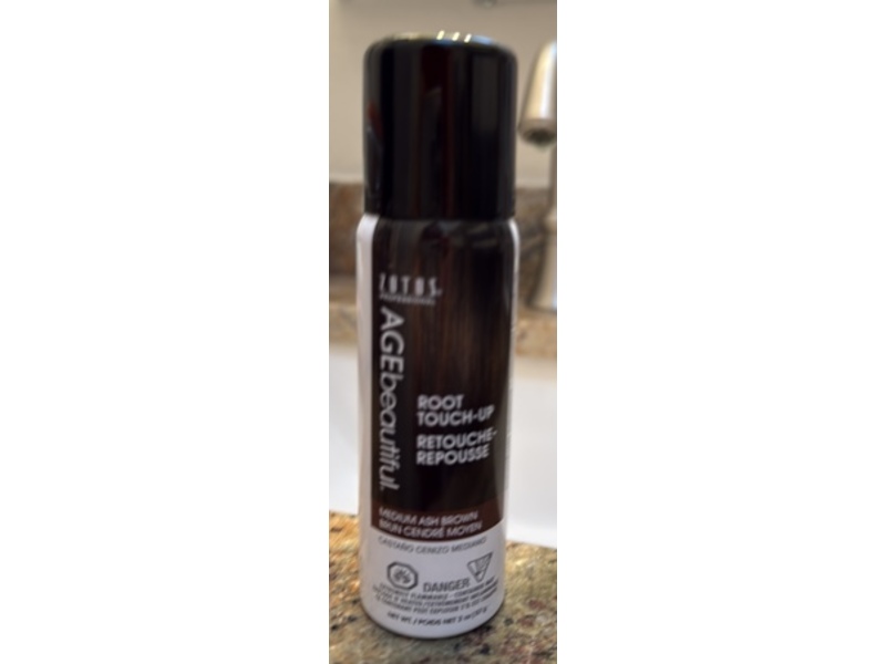 AGE beautiful Root Touch Up Hair Color Spray, Medium Ash Brown, 2 oz/57 g