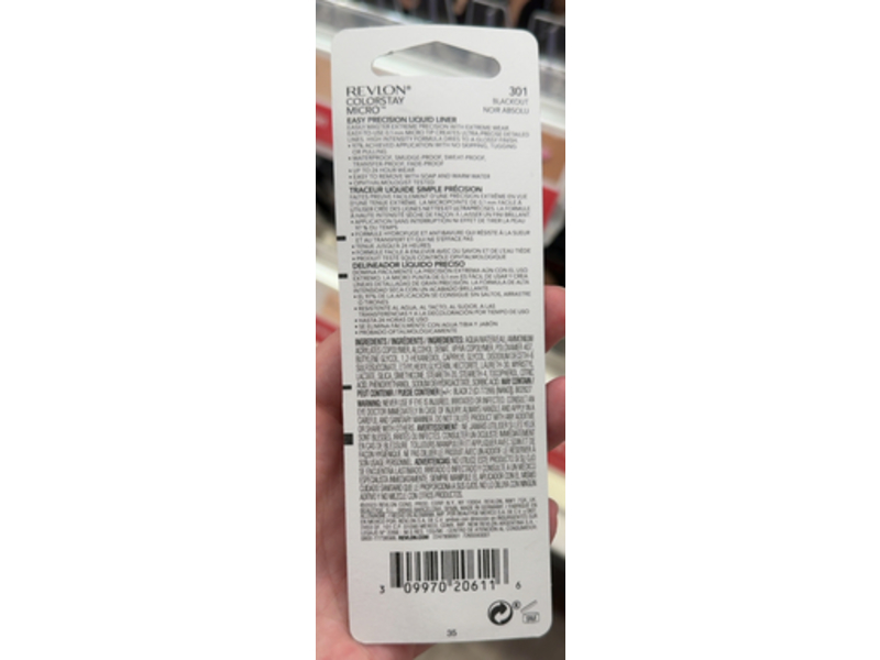 Revlon ColorStay Micro Easy Precision Liquid Liner, 301 Blackout, 0.057 fl oz/1.7 mL