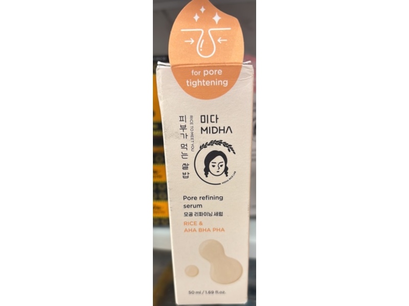 Midha Pore Refining Serum, Rice & Aha Bha Pha, 1.69 fl oz/50 mL