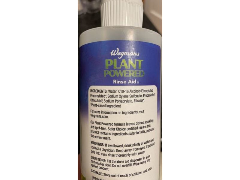 Wegmans Plant Powered Rinse Aid, Free & Clear, 16 fl oz/473 mL