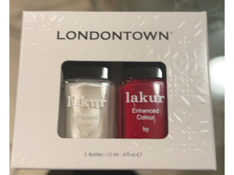 Londontown Lakur Nail Base Coat & Top Coat Duo, Frosted Berries, 4 fl oz/12 mL