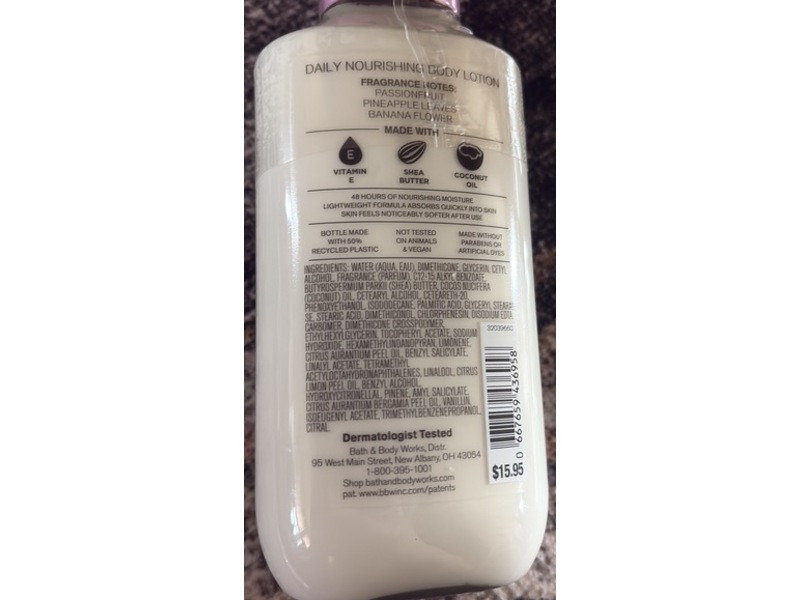 Bath & Body Works Bahamas Body Lotion, Passion Fruit & Banana Flower, 8 fl oz/236 mL