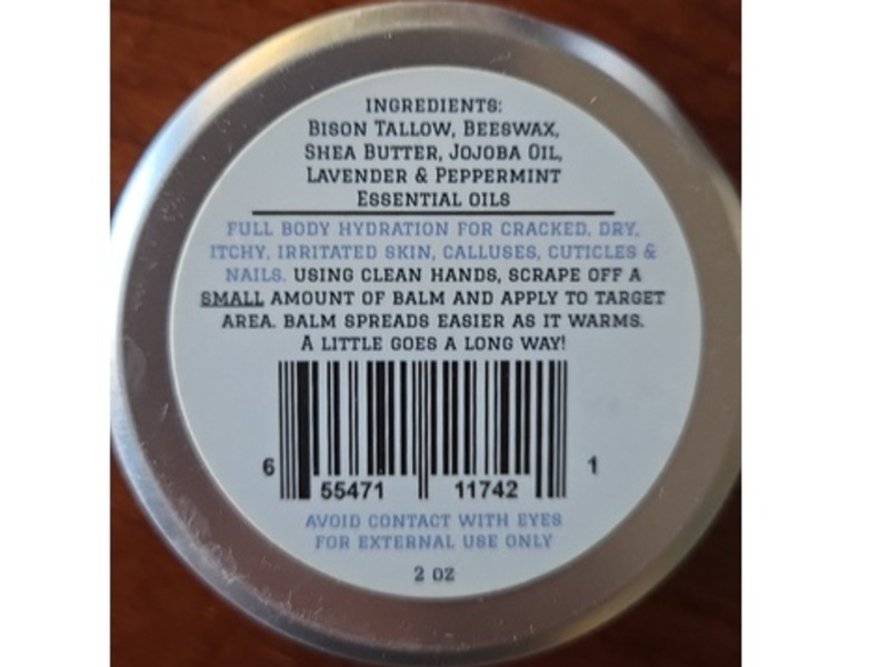 Big Crazy Buffalo Pure Bison Tallow Body Balm, Lavender Mint, 2 oz