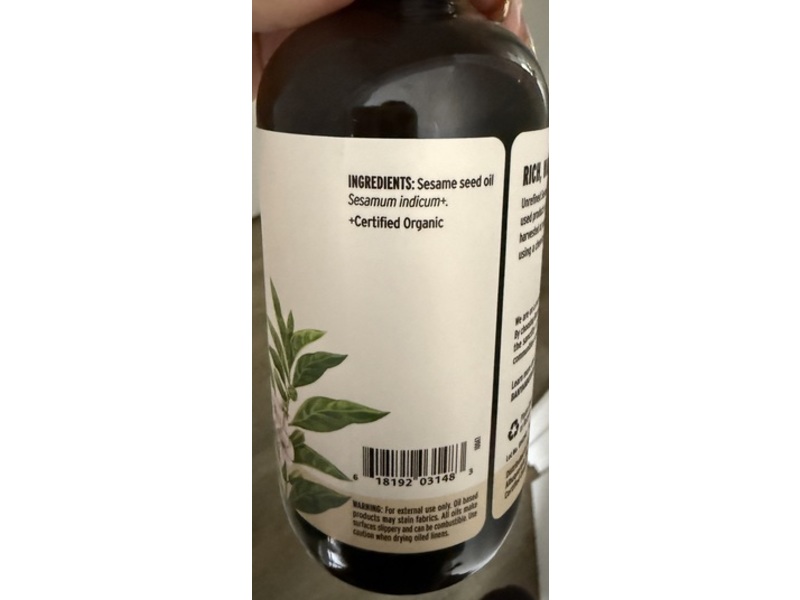 Banyan Botanicals Sesame Oil, 8 fl oz/236 mL