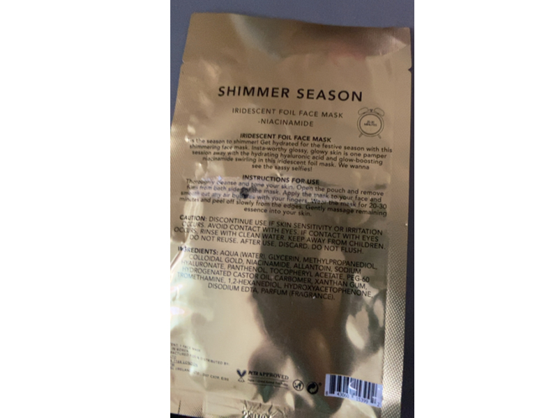 Holler And Glow Illuminating Iridescent Foil Face Mask, Niacinamide, 0.77 fl oz/23 mL
