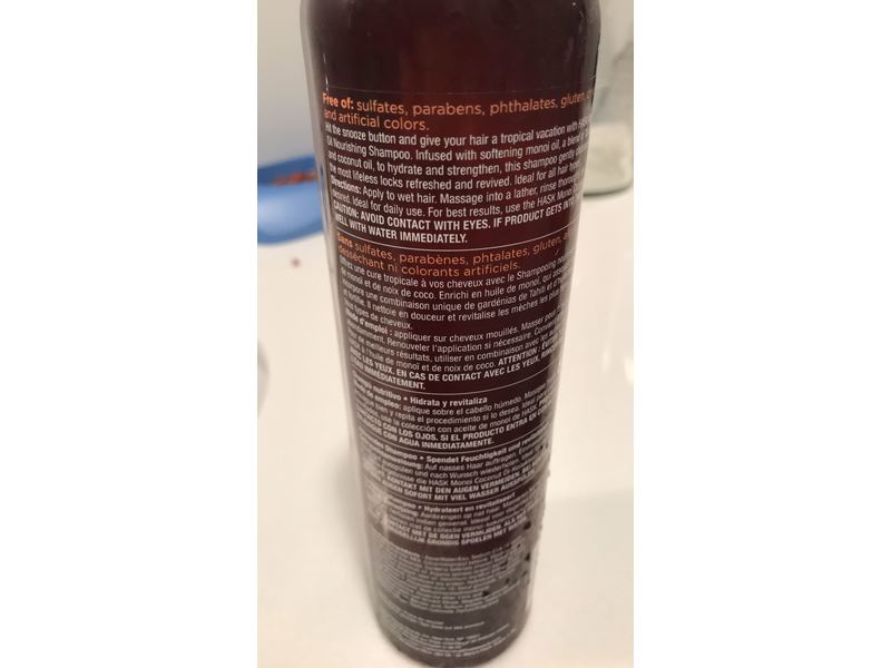 Hask Nourishing Shampoo, Monoi Coconut Oil, 18 fl oz/532 mL