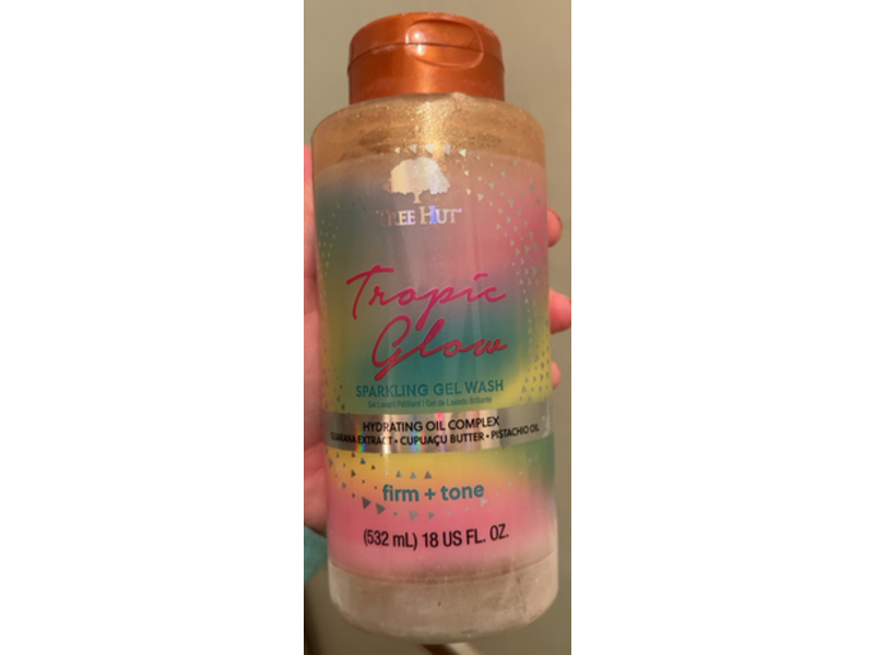 Tree Hut Tropic Glow Firm + Tone Sparkling Gel Wash, Hydrating Oil Complex, 18 fl oz/532 mL