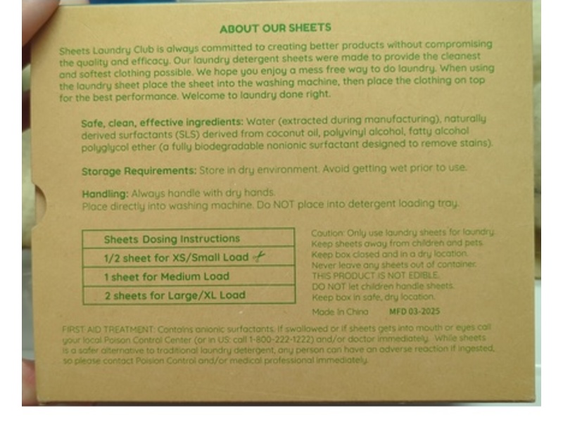 Sheets Laundry Club Laundry Detergent Sheets, Free & Clear, 100 Loads, 50 Sheets