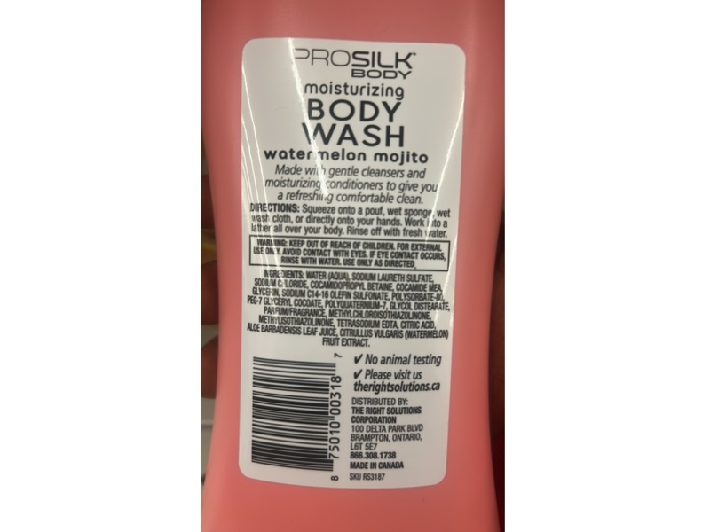 Pro Silk Body Moisturizing Body Wash, Watermelon Mojito, 24 fl oz/710 mL