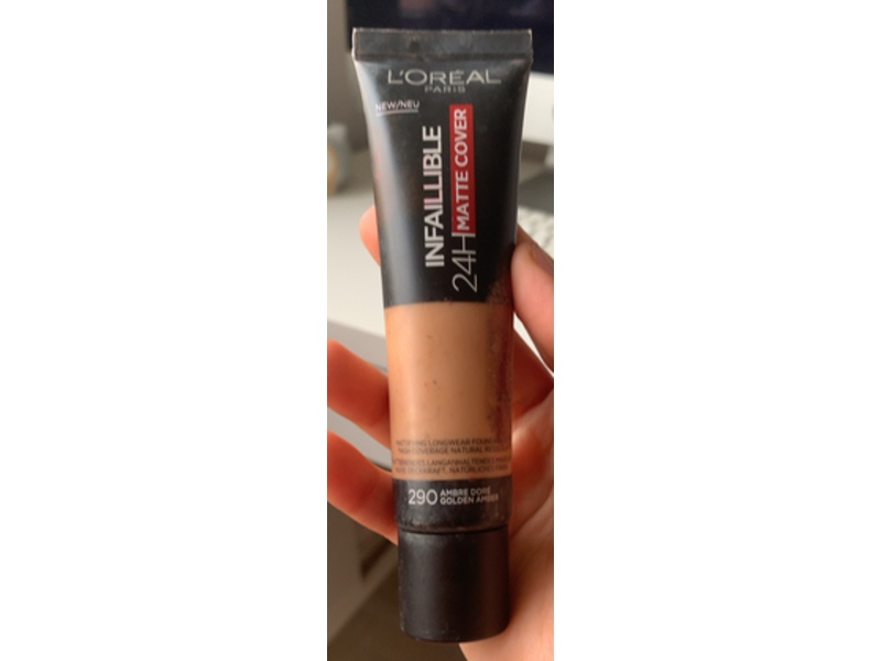 L'Oreal Paris Mattifying Longwear Foundation, 290 Golden Amber, 30 mL