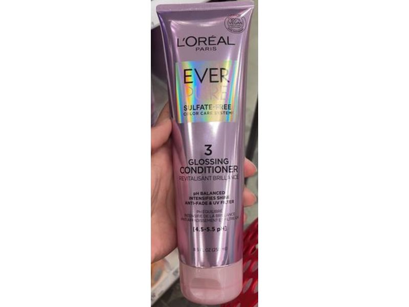 L'Oreal Paris Ever Pure 3 Glossing Conditioner, Sulfate-Free, 8.5 fl oz/250 mL
