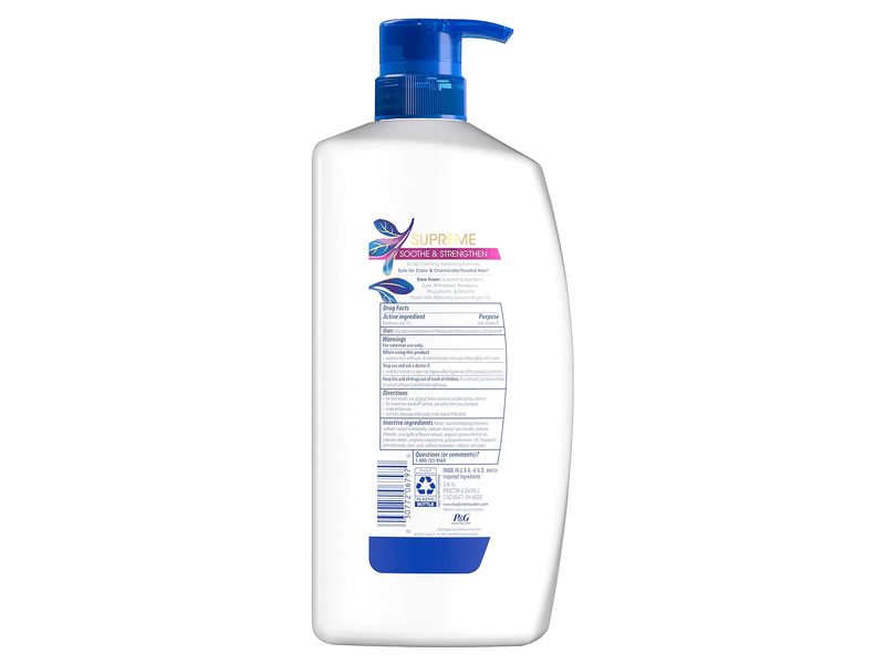 Head & Shoulders Supreme Soothe & Strengthen Shampoo, Argan Oil & Rose Essence, 28.2 fl oz/835 mL