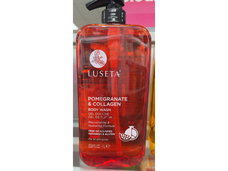 Luseta Rejuvenating & Hydrating Body Wash, Pomegranate & Collagen, 33.8 fl oz/1 L