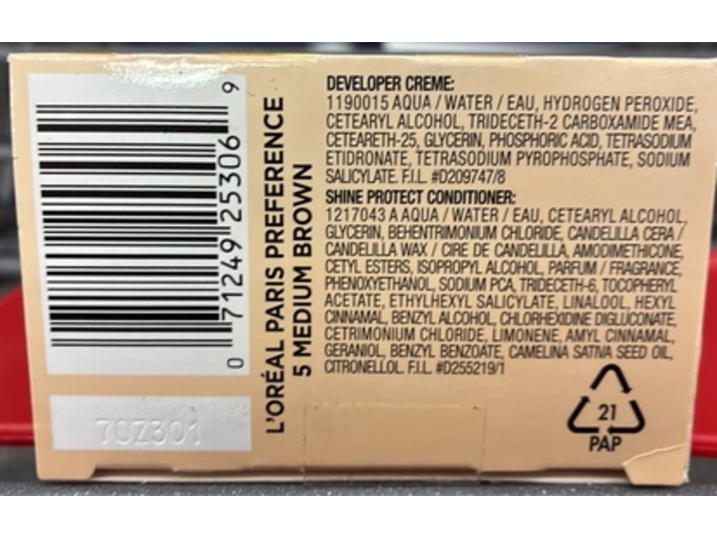 L'Oreal Paris Superior Preference Permanent Hair Color, 5 Medium Brown, 1 Application